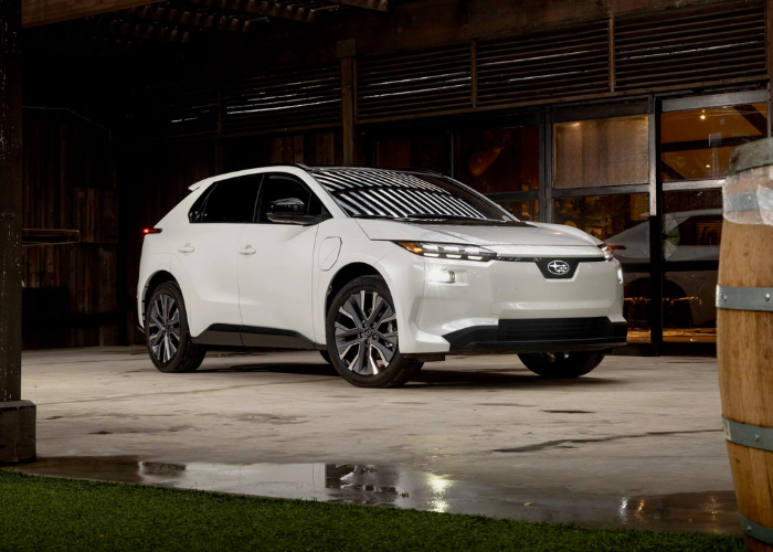 White 2026 Subaru Solterra showcasing the best electric Japanese cars 2026