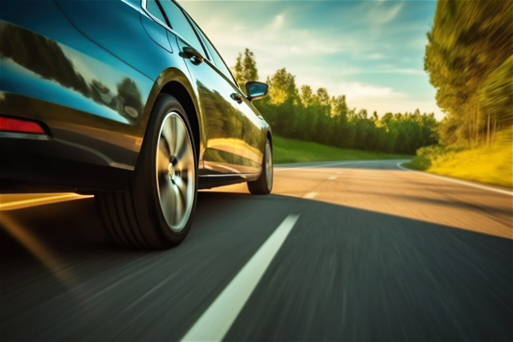 A car driving along a country road book roadworthy inspection